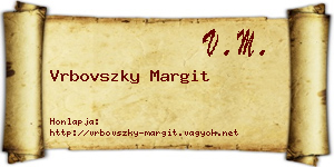 Vrbovszky Margit névjegykártya